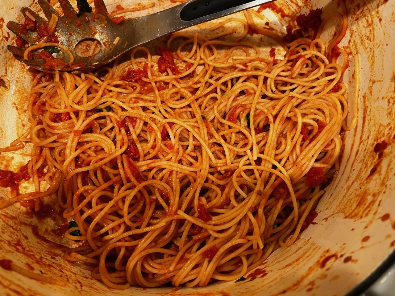A picture containing food, dish, indoor, chow mein

Description automatically generated